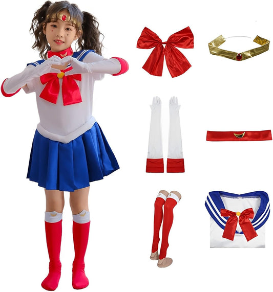 [ALIPTA] 月野うさぎ コスプレ 子供服 女の子 ワンピース ハロウィン 仮装 可愛い キッズ コスチューム クリスマス パーティー 学園祭 文化祭 撮影 イベント プレゼント アニメ 変装 舞台装 [並行輸入品]