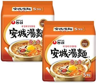 seven 7 Nongshin Anseong Yumen Noodles, 5 Packs x 2 Packs (10 Bags), Korean Food, Korean Ramen, Instant Ramen