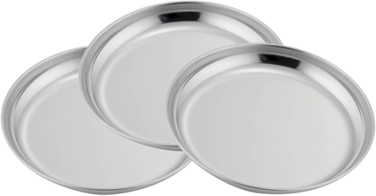 Shimomura Kihan 41643 Stainless Steel Round Tray, for Food Preparation, for Separating Ingredients, Tsubame Sanjo, Made in Japan, 6.3 inches (16 cm), 3-Piece Set, Silver