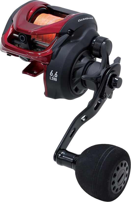 PROX Baltom BC Octopus 2 Low Pro Bait Reel with Right Handle/Left Handle, PE Line 668.4 ft (200 m) [High Power Bait Reel for Octopus]