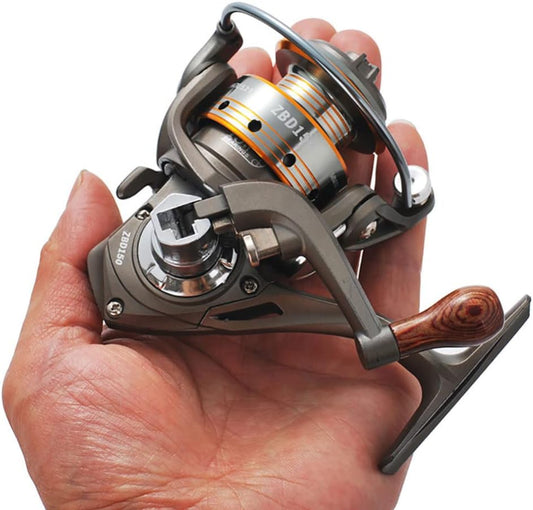 Mini Spinning Reel, 5.2:1 Gear Metal Fishing Reel, 13+1BB Powerful Spinning Fishing Reel with Interchangeable Handle, Small Compact Fishing Reel for Carp Bass Trout Fishing Mini 150