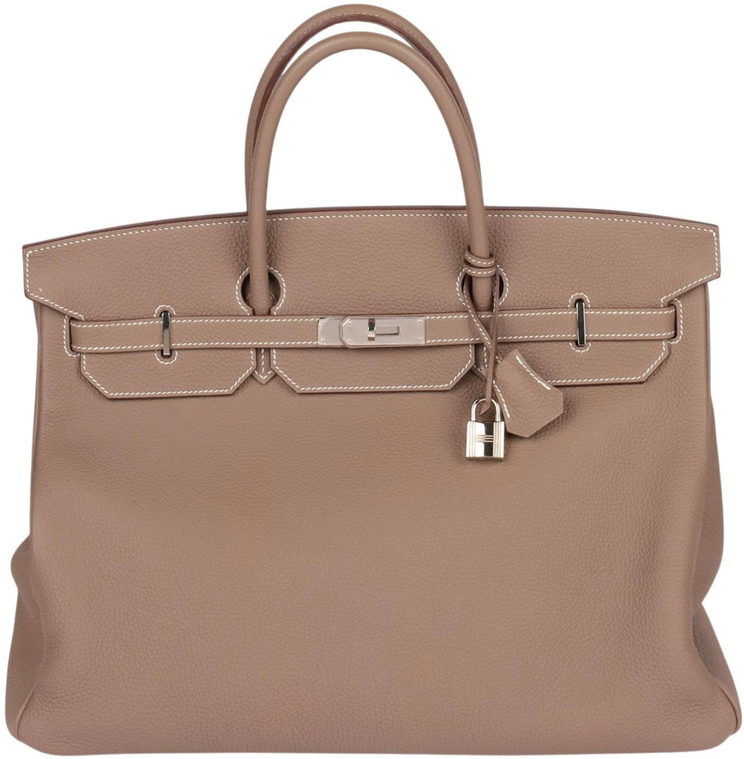 HERMÈS 'TAN' ETOUPE TOGO LEATHER BIRKIN 40 BAG