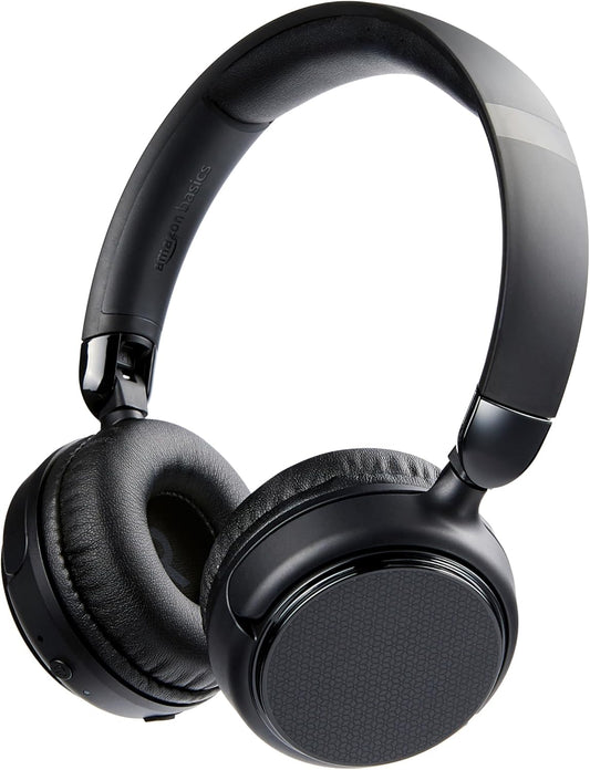 Basics Wireless On-Ear Headphones, Bluetooth 35 Hours Playtime, Lightweight, 5.9 oz (168 g), Foldable, Black