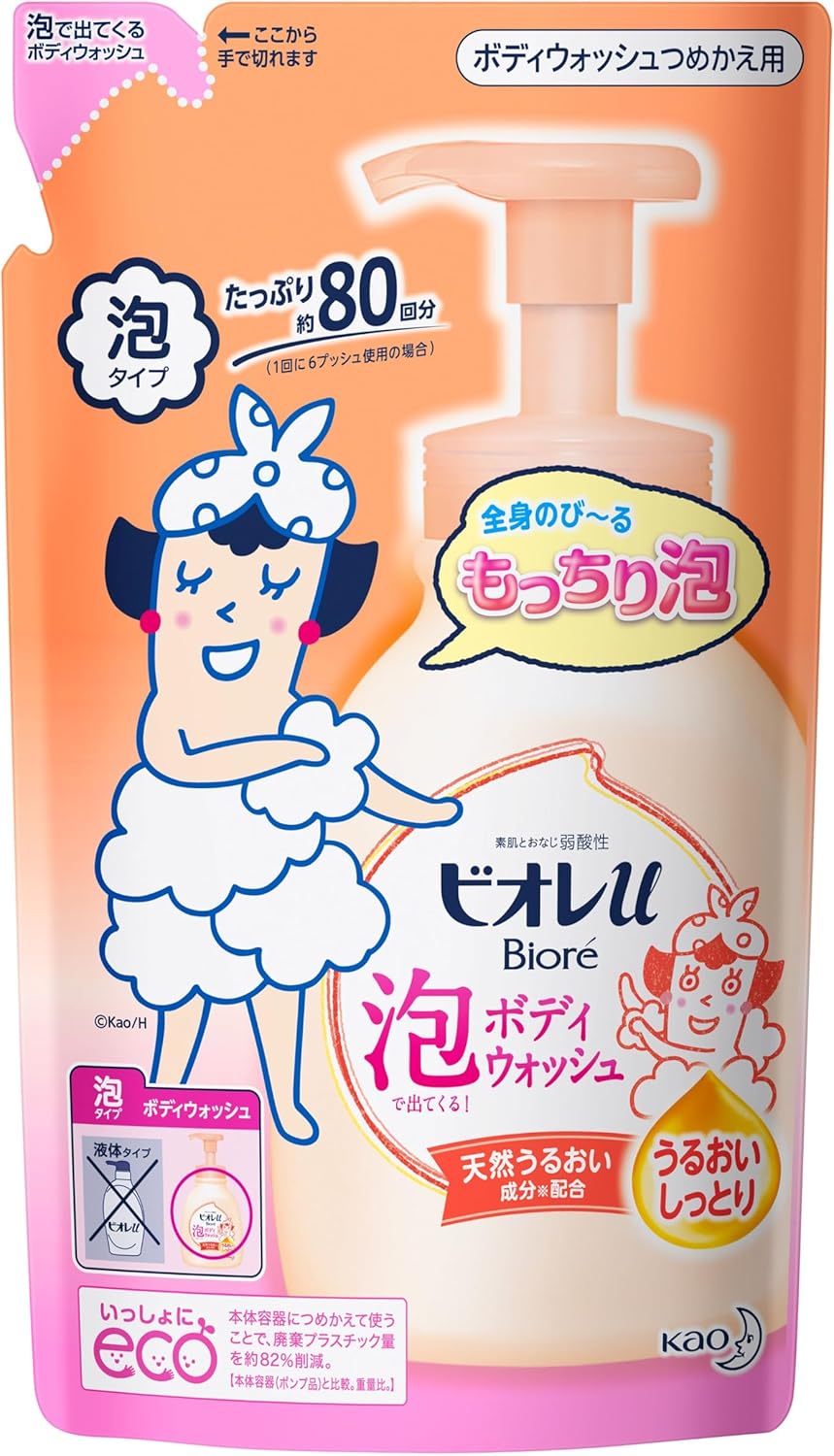 Bioré U Foaming Body Wash, Moisturizing and Refreshing, Refill