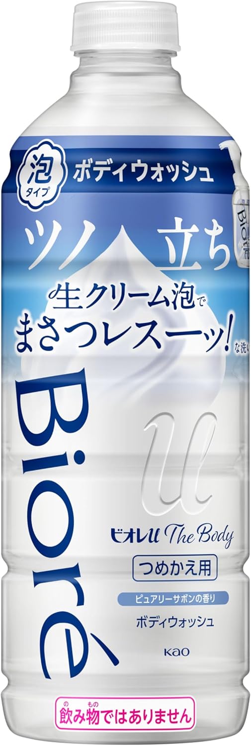 Bioré u The Body Foaming Body Soap, Pure Soap Scent, Refill 440ml