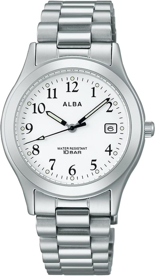 Seiko AQGK475 Men's Wristwatch, Alba, Standard Quartz, Silver, Silver, Bracelet Type