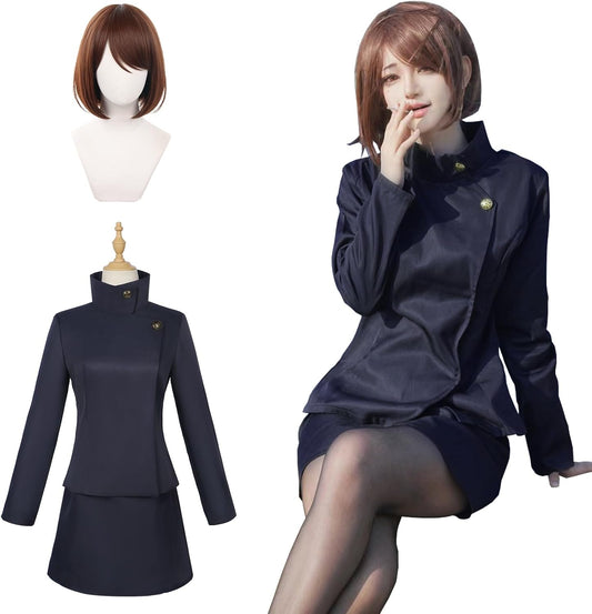 Kamiawase Goods Anime Cosplay Wig Included, Satoru Gojo, Nobara Kugisaki, Megumi Fushiguro, Yuji Itadori, Maki Zenin Cosplay Costume, Full Set, Adult Costume, Cultural Festival