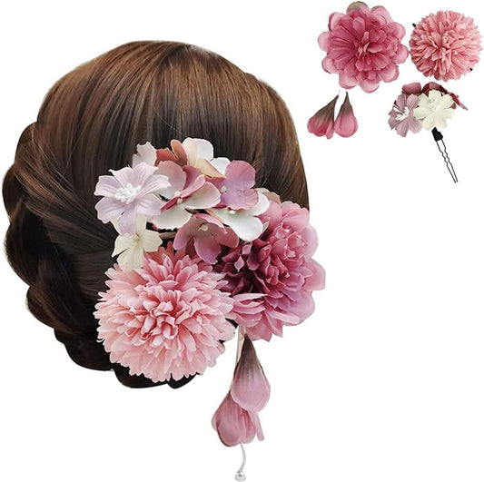 Rzilmer Hair Ornament, Japanese Style, Coming-of-Age Ceremony, Flowers, High Class Artificial Flowers, Maiko Style Hair Ornament, Graduation Ceremonies, Weddings, Yukata, Weddings, Shichi-Go-San
