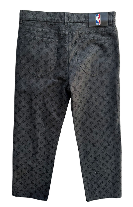 LOUIS VUITTON NBA GREY MONOGRAM JEANS