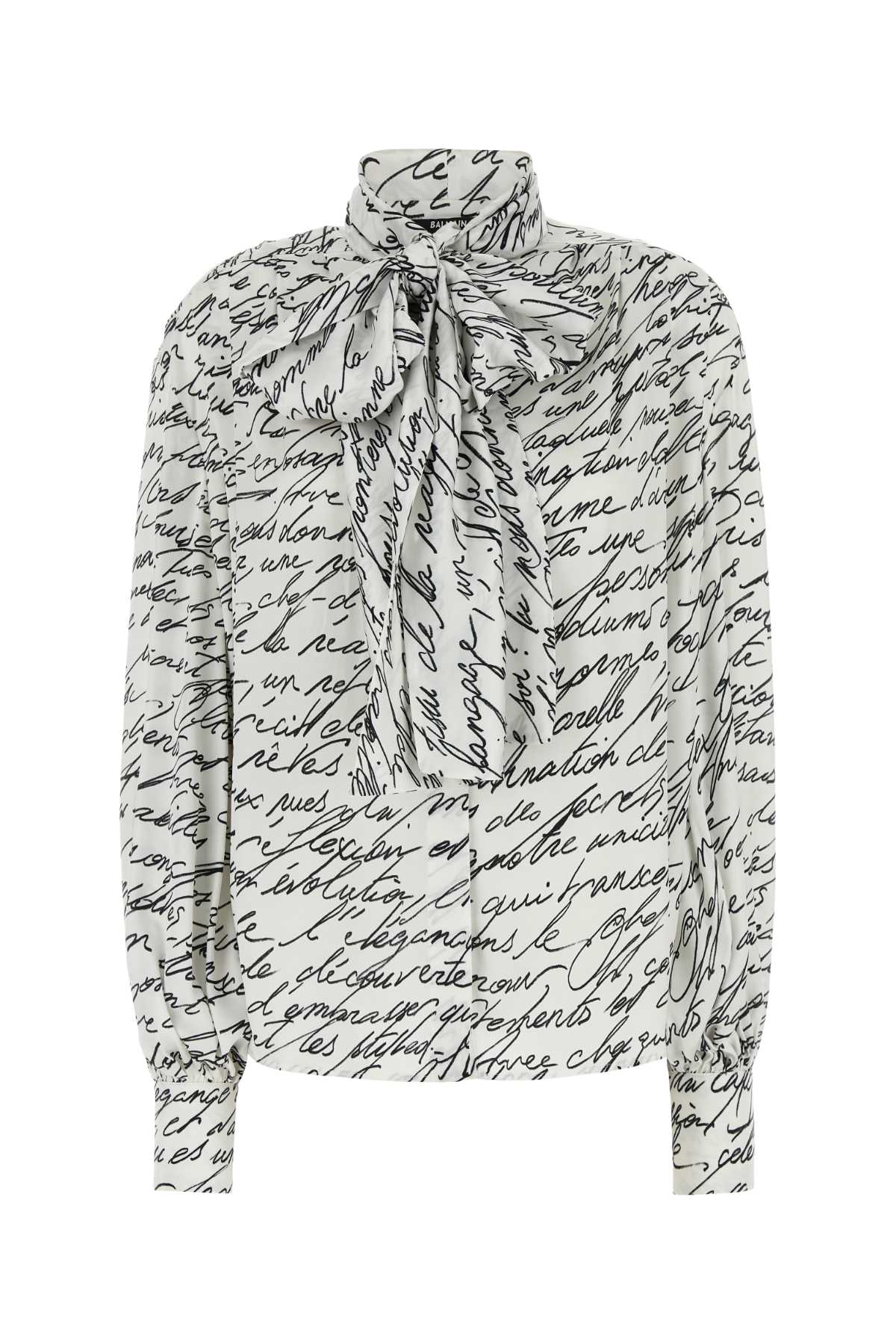 Balmain バルメインプリントサテンシャツ - Image 1