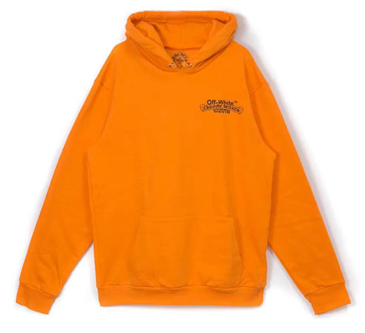 CHROME HEARTS X OFF-WHITE 'CLASSIC LOGO' ORANGE HOODIE