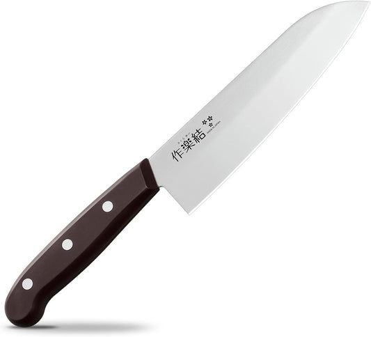 Shimomura Kougyou All-Purpose Kitchen Knife 165mm Made in Japan Easy to handle for women too Handcrafted by craftsmen in Tsubame Sanjo, Sakura Musubi SKU-101 Stainless Steel/Black Total length 29cm