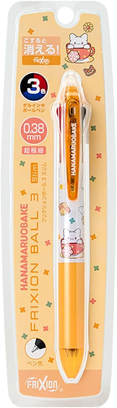 Sanrio 928089 FriXion Ball 3 Slim Hanamaru Ghost, Polycarbonate, Ball Diameter: 0.01 inch (0.38 mm), Ink Color: Black, Red, Blue, Retractable