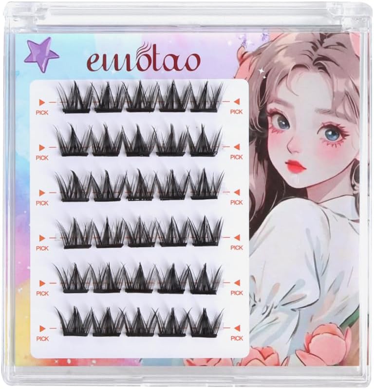 Partial False Eyelashes, No Glue, No Glue, No Glue, 3D False Eyelashes, No Glue Required, Partial False Eyelashes, Beginners, Easy to Install, Three-Dimensional, Cute, Natural Bunch, Popular (Round