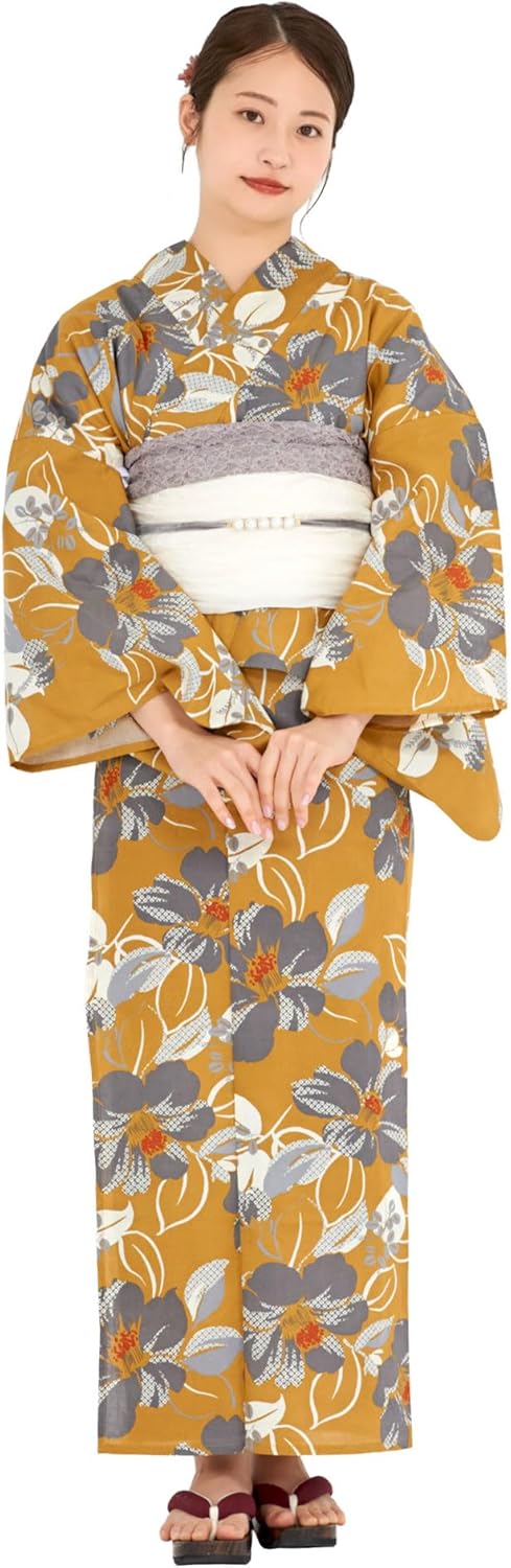 [NISHIORI] Two-part Yukata Ladies' Separate Yukata Set, 2-Piece Set, Yukata, Waist Belt, Easy to Wear with Waist Belt, Summer Festivals, Fireworks Displays, Two-part Yukata Set, Women's, Trend Pattern