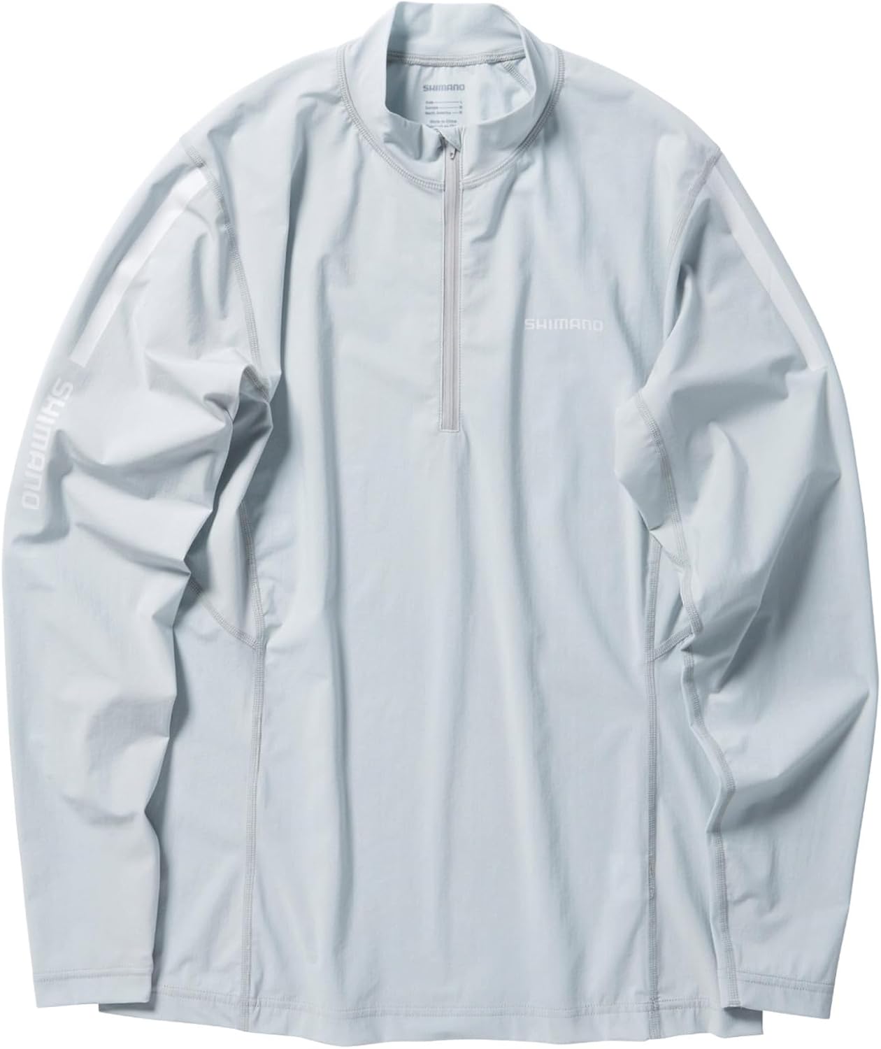 SHIMANO SH-040X Water Repel Half Zip Shirt, Long Sleeve