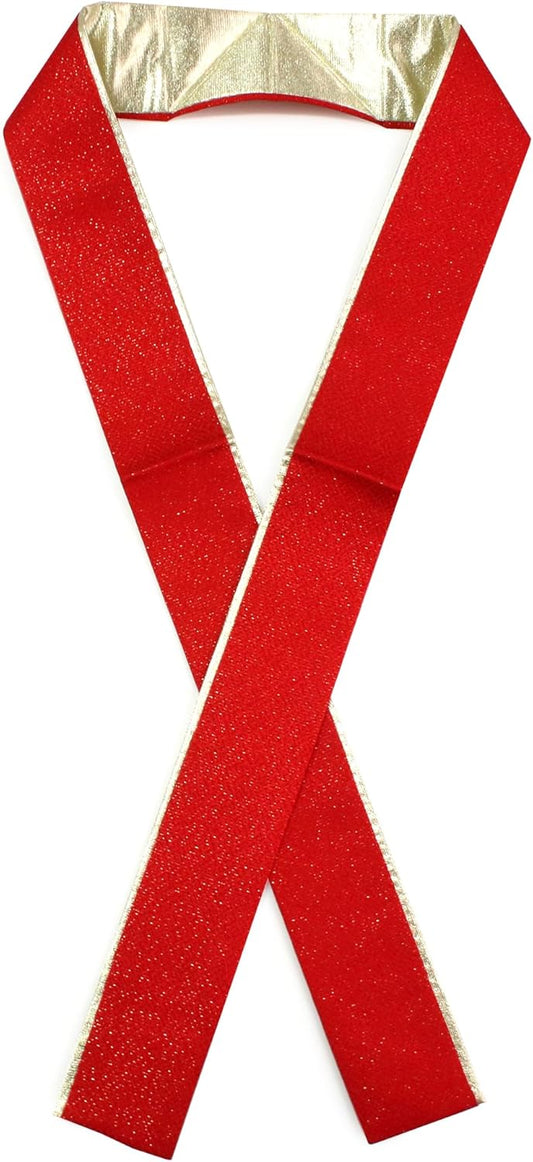 Layered Collar, Date Collar, Pure Silk, Reversible, Pin Included, Two Sleeves, For Visiting, Solid Color, Tango Crepen, Made in Japan