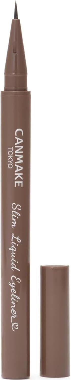 Canmake Slim Liquid Eyeliner 03 Chabagurege Eyeliner Ultra Fine Brush Waterproof Essence Formulated Gurege
