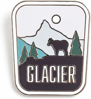 Vagabond Heart Glacier Pin – Insignia de solapa esmaltada dura Montana NPS Souvenir – Pin de metal para viaje del parque nacional Glacier para mochila, chaqueta, sombrero, coleccionable para viajeros