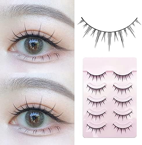 3D False Eyelashes Popular Black Natural Axis Soft Core Premium Fibers Hand Made A Natural Fluffy Long Soft Reusable 5 Pairs Long Middle Length Cluster Shape H22