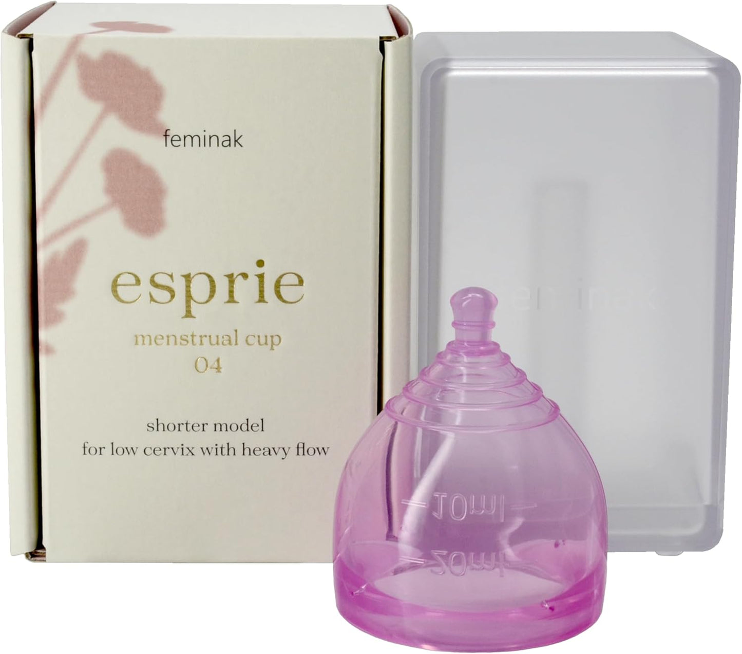 Feminak Menstrual Cup, Made in Japan, General Medical Devices, ESPRIE Esprille (L) Low Uterine Mouth, Short, Soft, Comfortable, Easy to Put In and Take Out, Sanitary Supplies, Storage Case Included