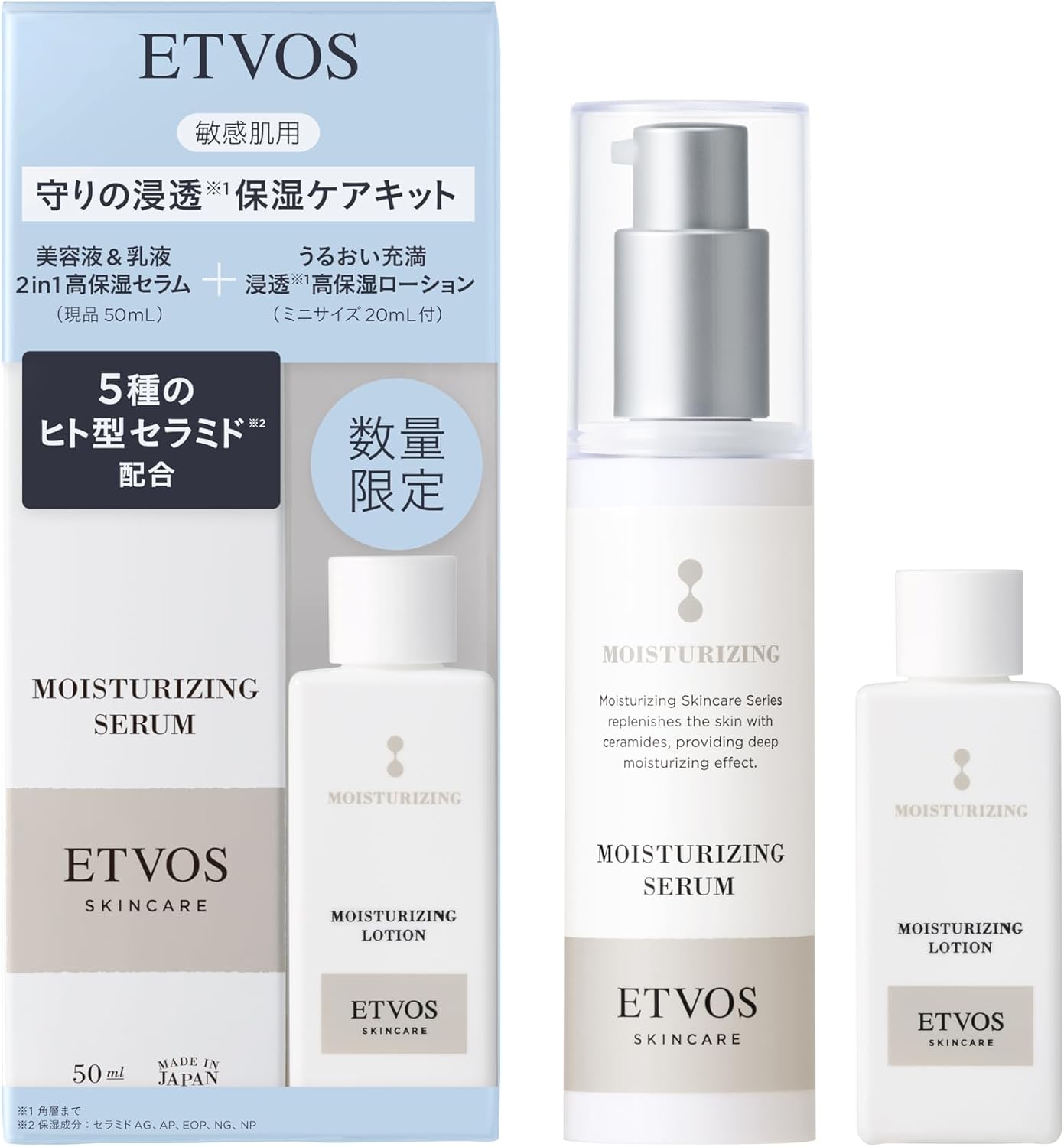 ETVOS Moisturizing Serum Limited Kit (Moisturizing Beauty Serum, Lotion, Mini, Sensitive Skin, Dry Skin, Ceramide, Hyaluronic Acid)