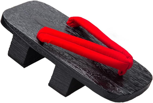 [cnstone] Men's Geta Clogs, Soft Nose Straps, Yakata/Black Lacquered Paulownia Clogs, Men's Cosplay, Two-ply Geta for Cosplay, Yukata, Summer Kimono, Unique Pattern, Men's Paulownia Clogs, Gift,