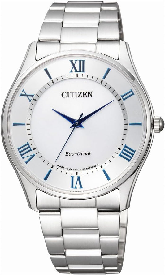 Citizen Collection BJ6480-51B Men's Wristwatch, Eco-Drive, Pair Model, Dial Color - Silver Blue, watch