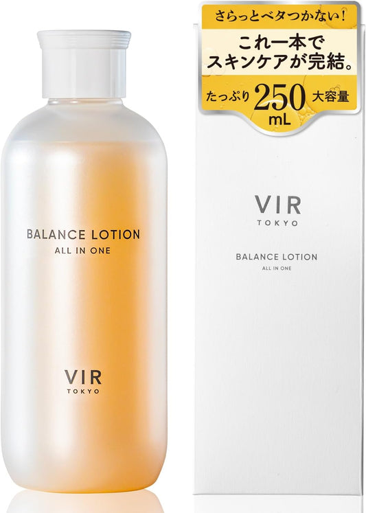 VIR TOKYO BALANCE LOTION All-in-One Men's Large Capacity Lotion, Skin Care, Highly Moisturizing, Dry Skin, Retinol CICA APPS Niacinamide, 8.5 fl oz (250 ml)