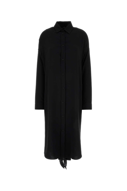Balenciaga バレンシアガブラッククレープシャツドレス - Image 1