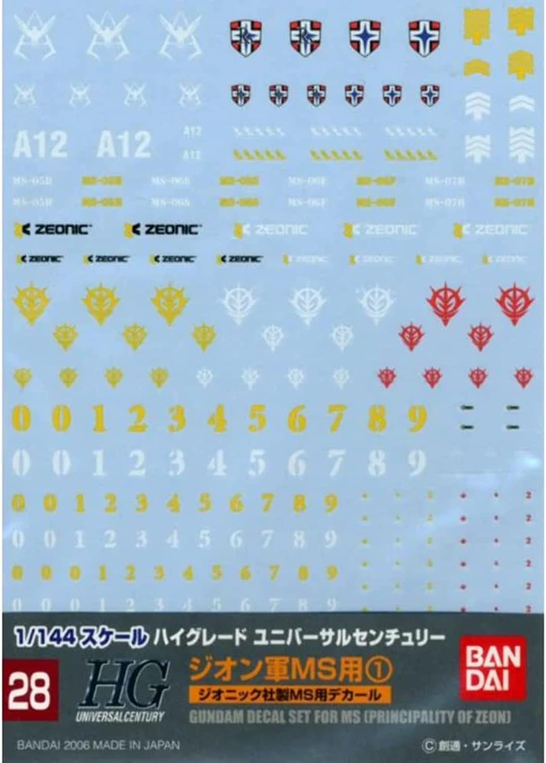 BANDAI SPIRITS Gundam Decal GD28 HGUC General Purpose for Zeon MS (1) 0145081
