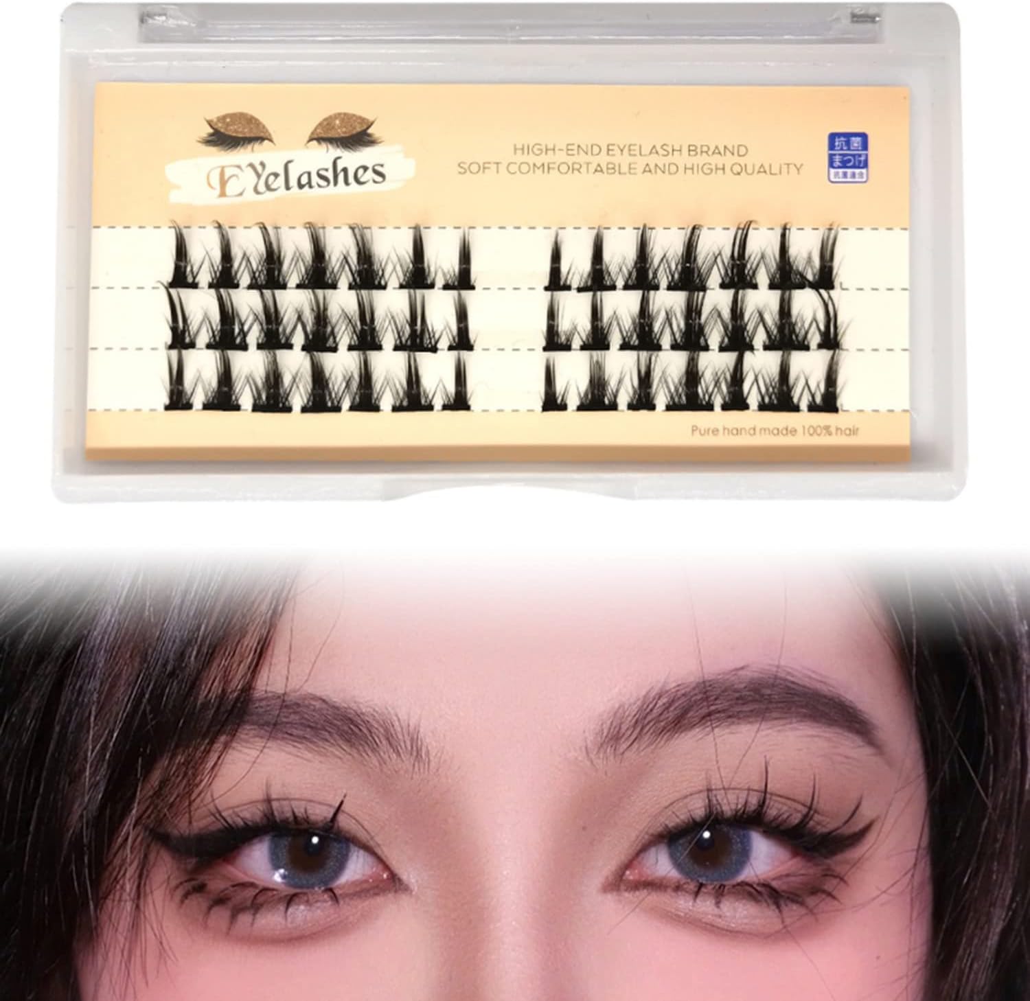 False Eyelashes Individual Cluster Part Type Natural Natural Popular Easy Dense Extension Souten Long Point Fit