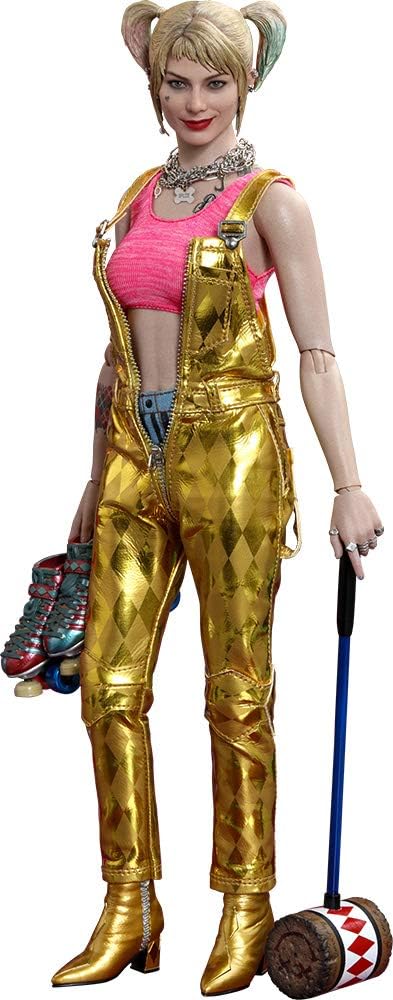 Hot Toys Movie Masterpiece - Harley Quinn's Brilliant Awakens BIRDS OF PREY - Harley Quinn (Gold Overalls Version) 1/6 Scale Figure, Red MM#565