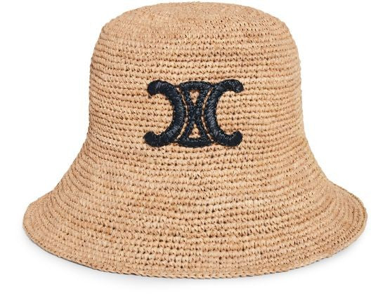 CELINE Triomphe bucket hat in raffia - Image 1
