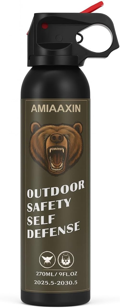 Bear Spray 270ml, Effective Up to 30ft, Self-Defense Spray for Outdoor Activities and Home Protection, Portable Safety
