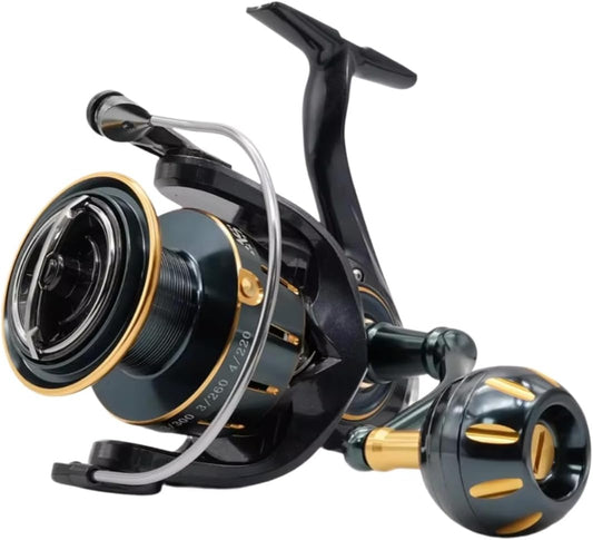 Fi's+7 SWスピニングリール 5000 3000 最大ドラグ力10kg ギア比5.1:1 左右交換 ねじ込み式ハンドル 5+1BBボールベアリング オフショア ショア サーフ 多魚種対応 海水 [並行輸入品]