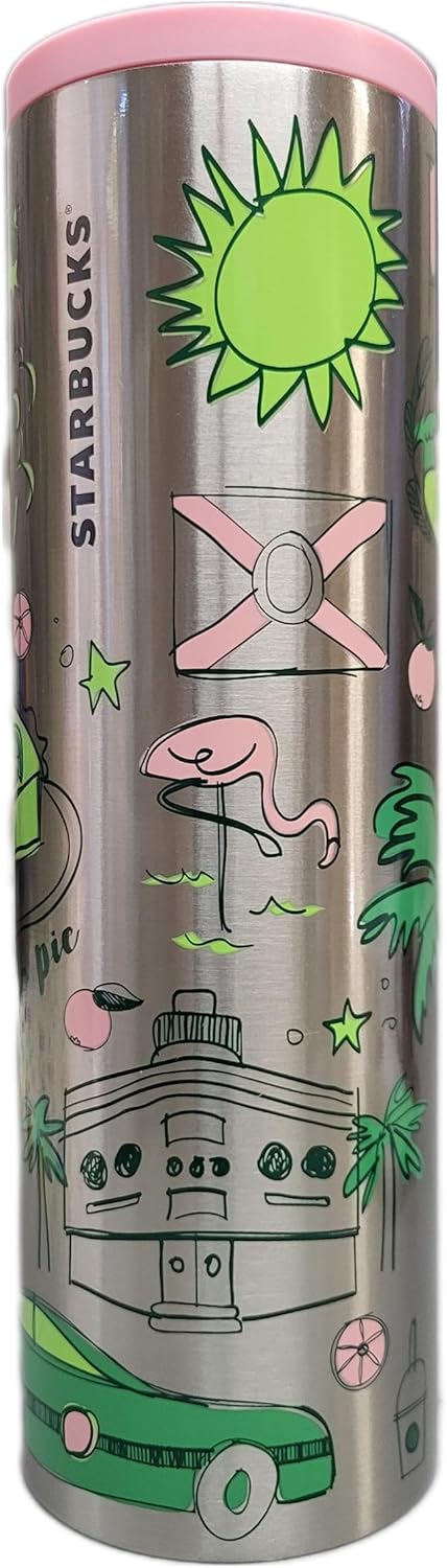 Starbucks Florida Sunshine Metal - Vaso de acero inoxidable (16 onzas)