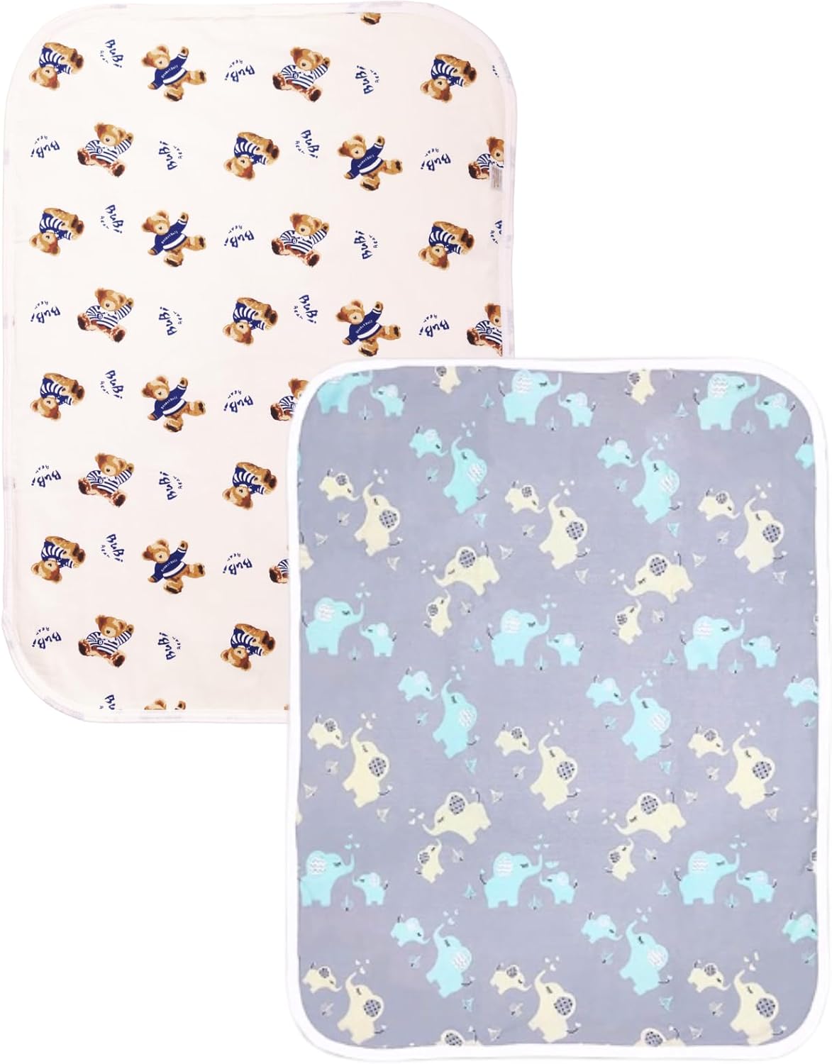 La Kissa Diaper Sheet, Waterproof Sheet, Baby Diaper Changing Sheet, Portable, Mat, Perfect Size 19.7 / 27.6 inches (50 / 70 cm), Pets, Choose Your Design (Blue Bear + Elephant)