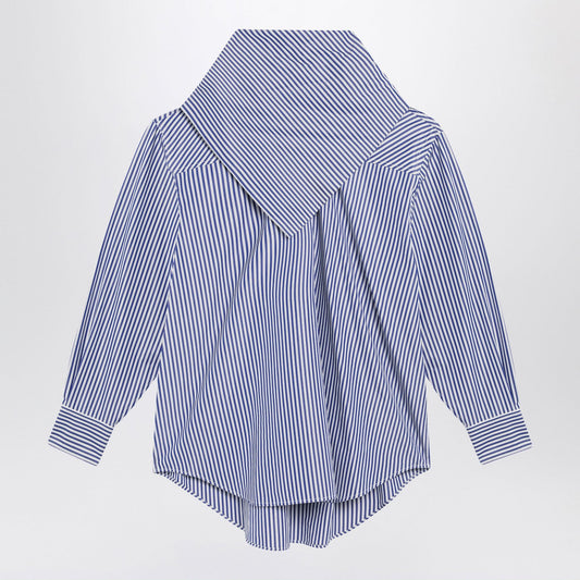 Ami Paris スカーフ付きのアミパリブルーストライプポップリンシャツ - Image 1