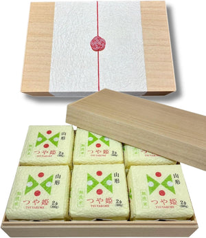 Rice Gift, Yamagata Prefecture Produced, Tsuyahime, No-rinse rice, In presentation box, White rice, 3 cups × 6 pieces, Rice assortment, For gifts, Ochugen, Oseibo, Celebratory return gifts, Gifts