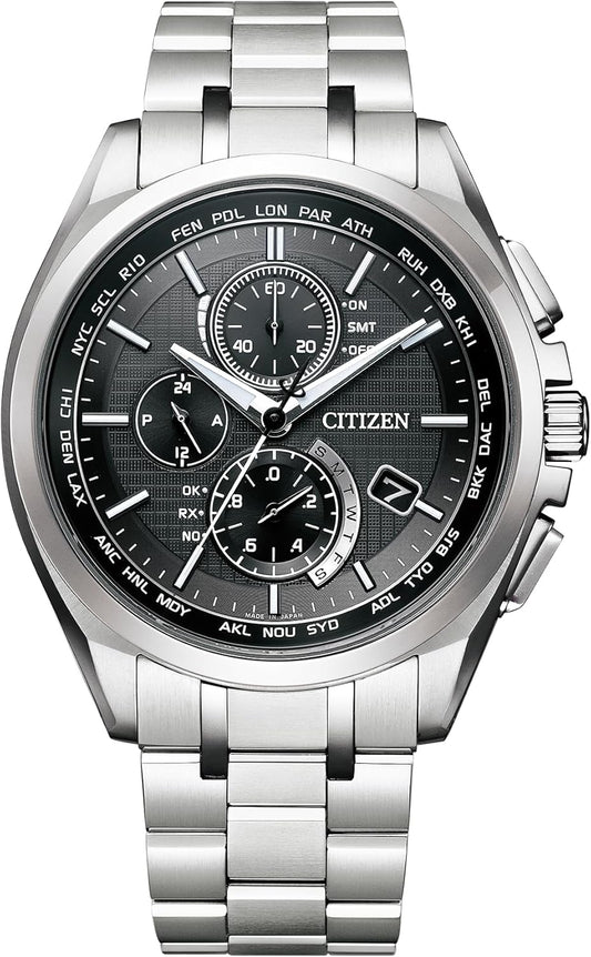 CITIZEN ATTESA Press eco-drive radio clock direct flight needle expression flat-screen Kaneshiro Takeshi ad wear model AT8040-57E mens watch