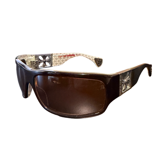 CHROME HEARTS 'REJECTED' BROWN SUNGLASSES