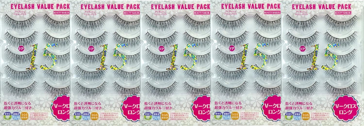 ビューティーネイラー アイラッシュ バリューパック お徳用5個セット（Ｖ－クロスロング）VP-15ｘ5