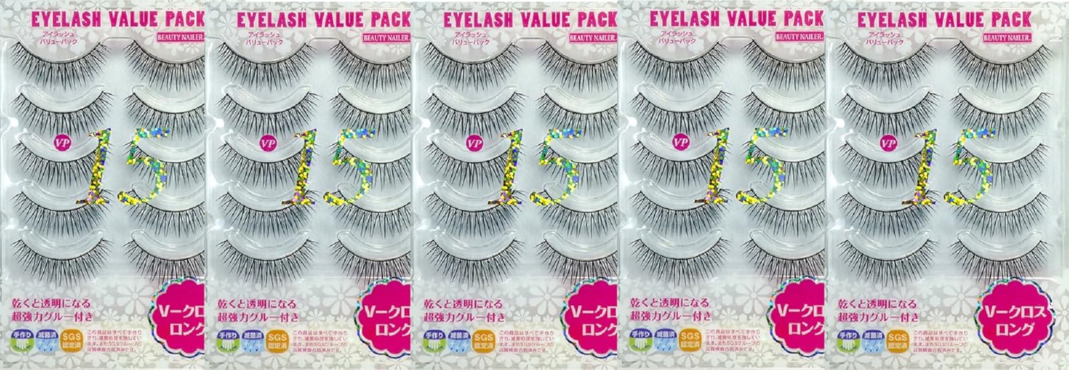ビューティーネイラー アイラッシュ バリューパック お徳用5個セット（Ｖ－クロスロング）VP-15ｘ5