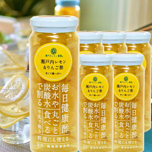 Setouchi Lemon & Apple Vinegar, 7.8 oz (220 g), Lemon, Made in Hiroshima Prefecture, Set of 6, Tau, Chemical Seasoning Additive, Health, Souvenir