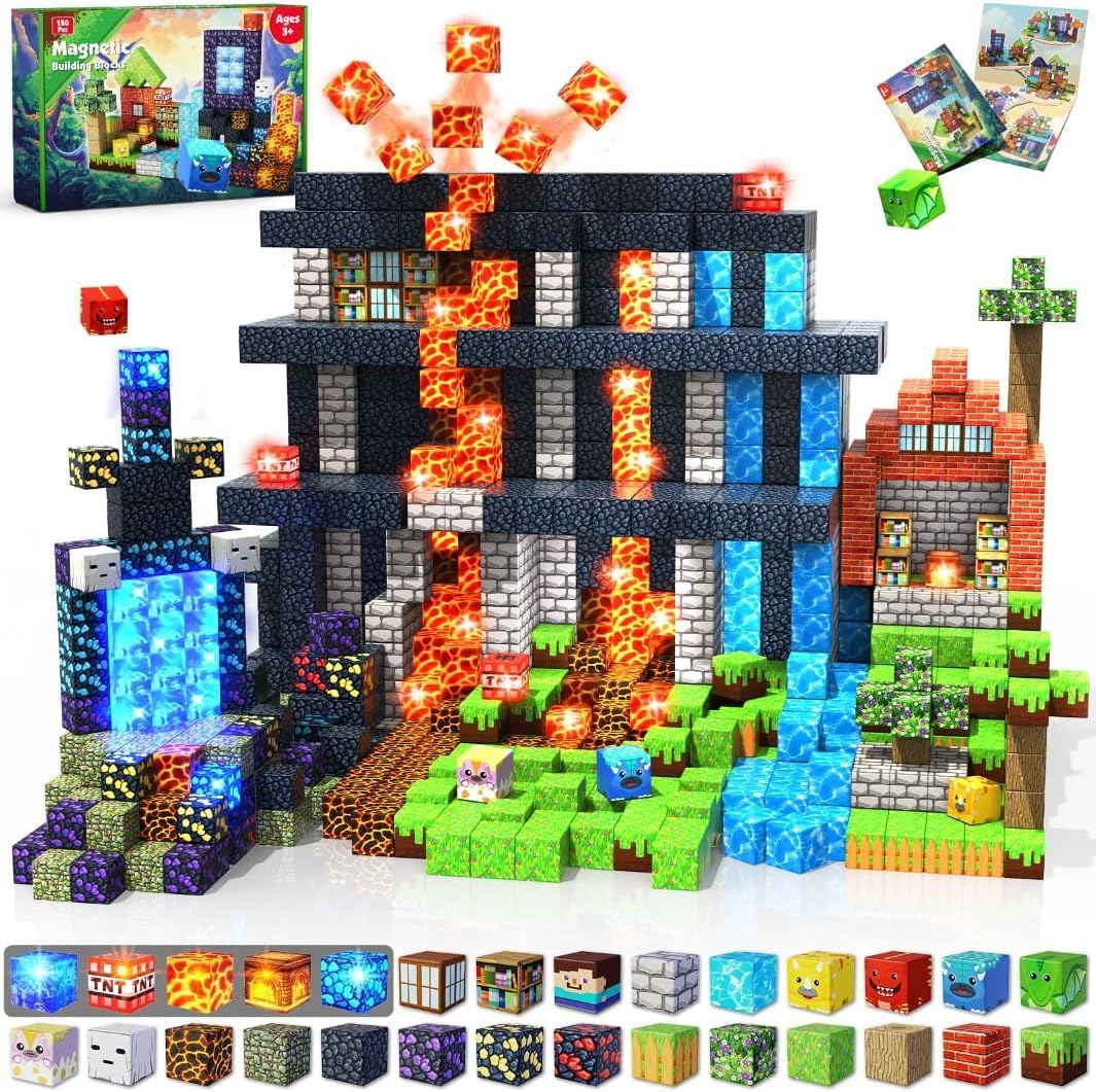 150 Pcs Magnetic Blocks, Magnetic Blocks, Toys for Kids, Educational Toys, Magnetic Blocks, Magnets for Boys and Girls, Toys, Birthday Gift, Christmas Gift, Gift
