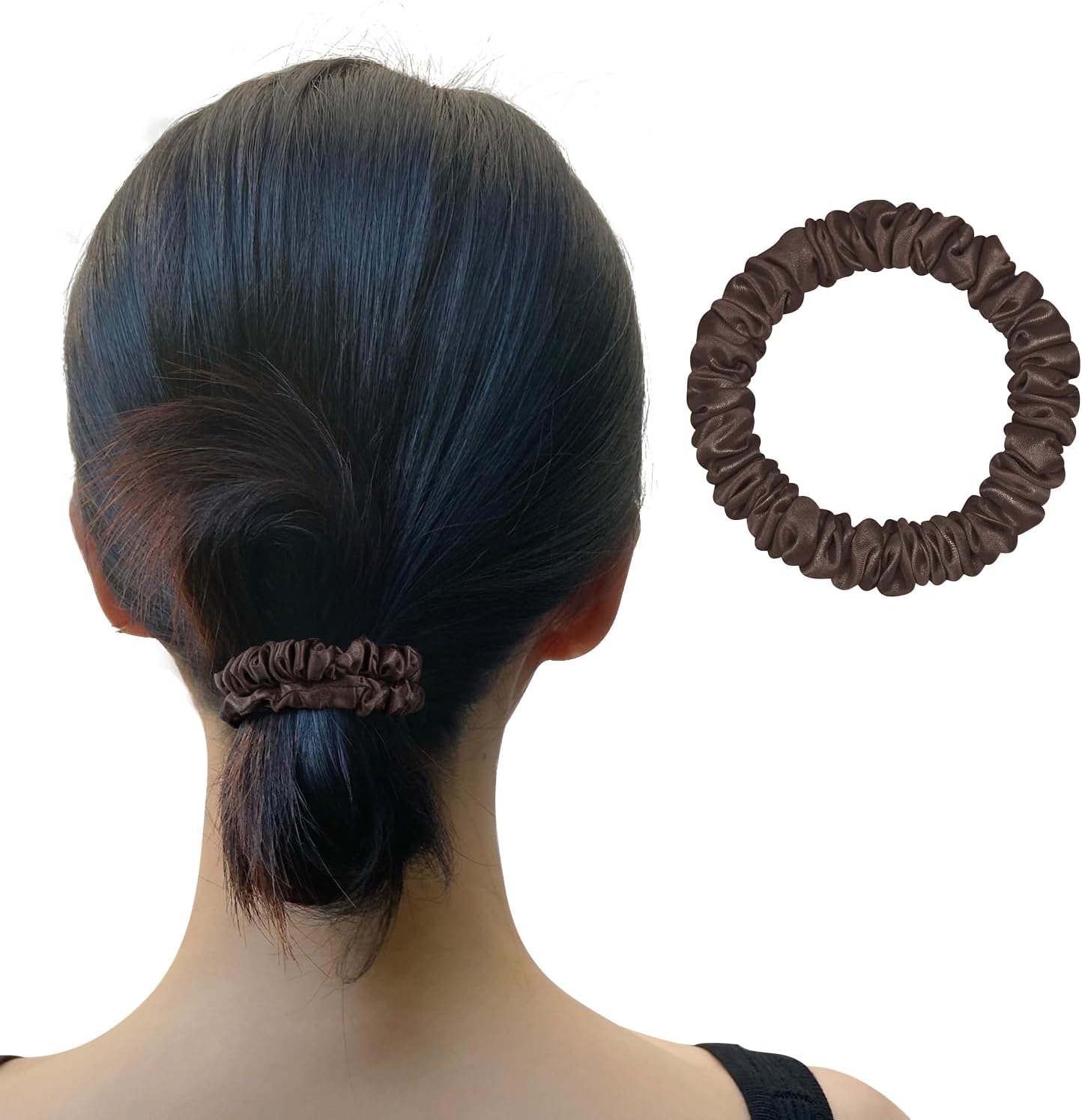 Utukky Silk Hair Rubber Silk Scrunchy Volume, Stylish, Adult 100% Natural Silk, 6A Class, Hair Accessories, Hair Accessories, Anti-Static, Gentle on Hair, Mature Gift, Set of 1