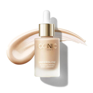 ICONIC LONDON Underglow Blurring Primer | Difumina imperfecciones y da a la piel un brillo radiante, maquillaje vegano y libre de crueldad, tono universal, 0.91 onzas líquidas