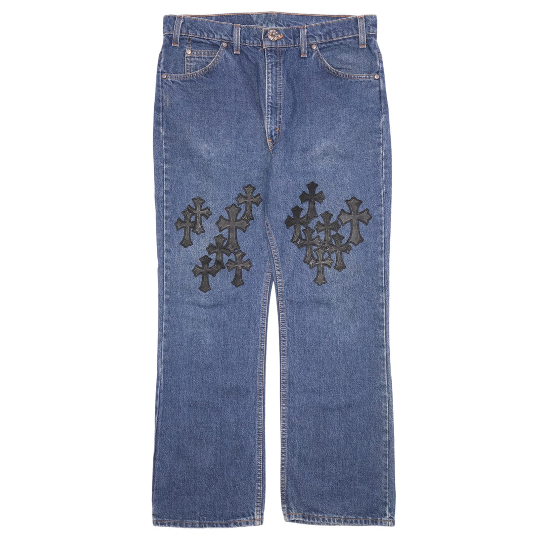 CHROME HEARTS '20 PATCH' DARK WASH JEANS