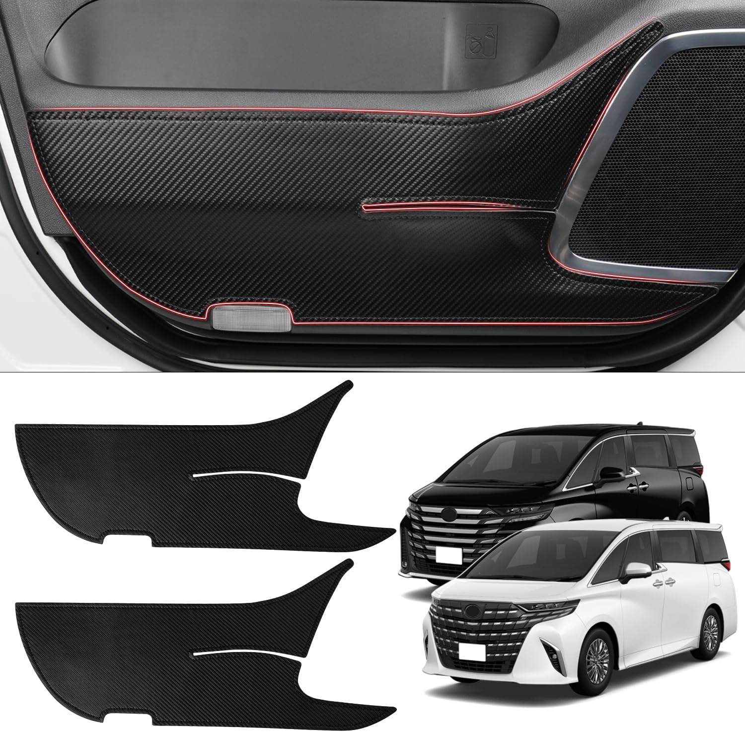 Toyota Alphard 40 Series Door Kick Guard, Vellfire Door Trim Guard, ALPHARD VELLFIRE 40 Series, AGH4#W AAHH4#W TAHA4#W, June 2023 and Up, Scratch/Stain Prevention, Interior Custom Parts,